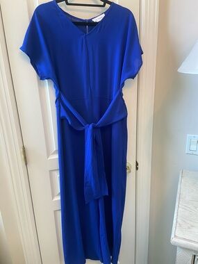 Ces Femme Cobalt Blue Tie-Waist Jumpsuit